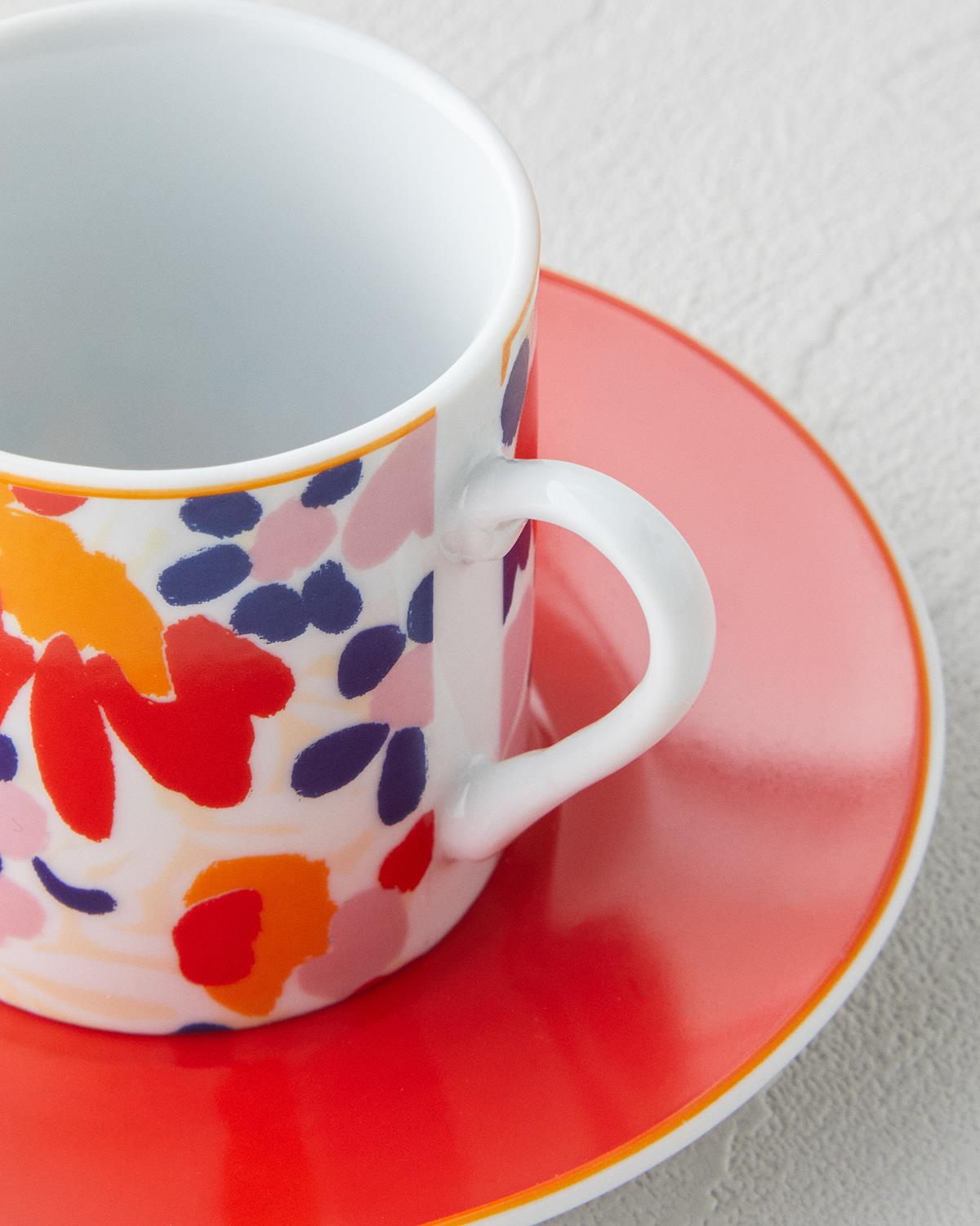 Professional Grade Porcelain Turkish Espresso Cup Set Colorful 2 Person