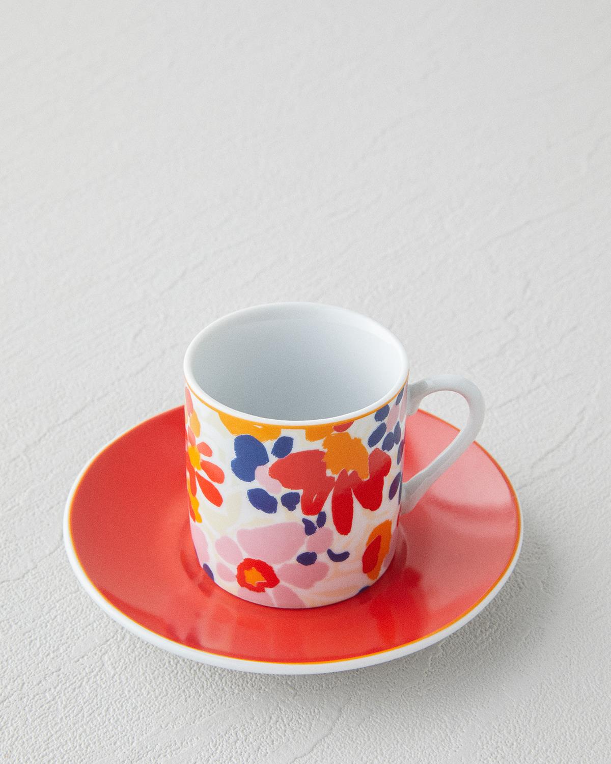 Professional Grade Porcelain Turkish Espresso Cup Set Colorful 2 Person