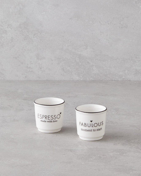 Premium Bone Porcelain Espresso Cup Set - White