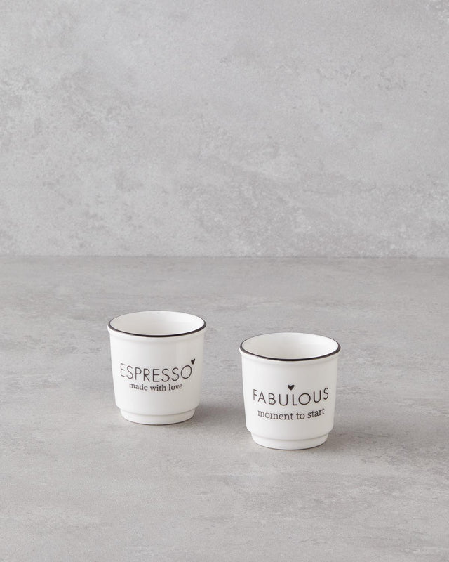 Premium Bone Porcelain Espresso Cup Set - White