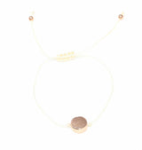 Sterling Silver Rose Pink Round Charm String Bracelet