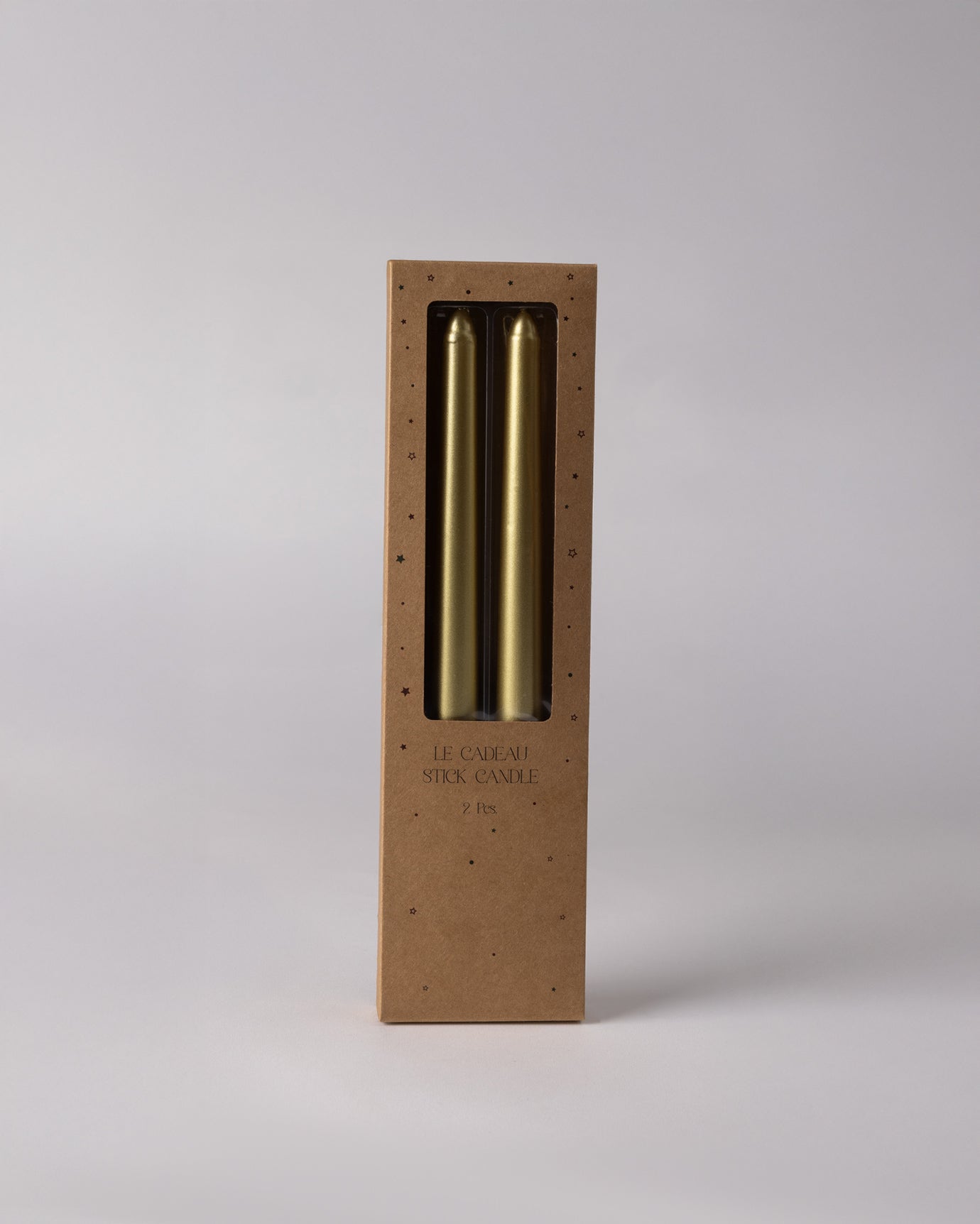 Decorative Wax Taper Candle - Luxurious Gold Ambiance