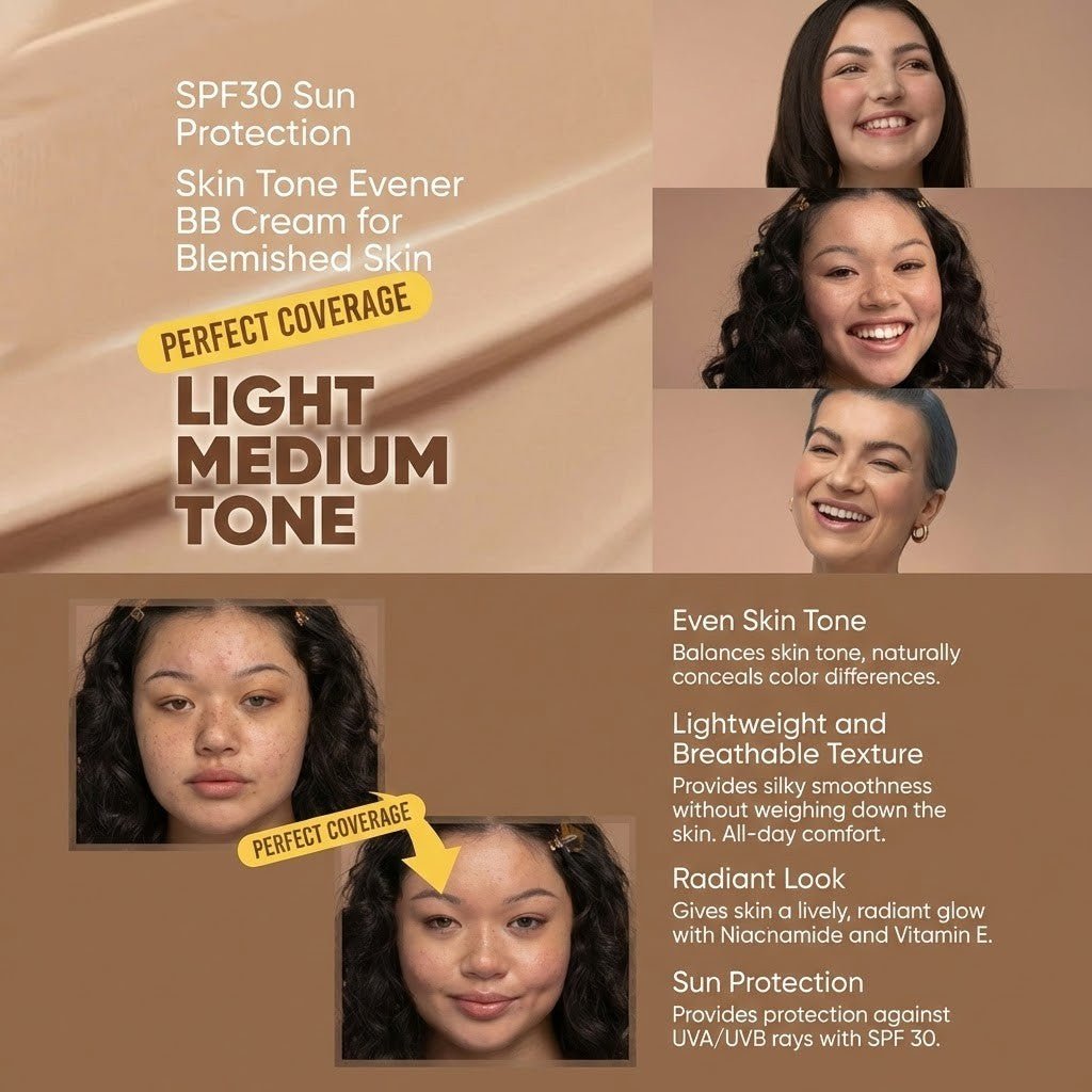 Face Up Skin Light to Medium SPF30+ BB Cream - Tone Equalizer - TryAladdin