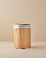 Premium-Foldable-Two-Compartment-Bamboo-Laundry-Hamper-Beige