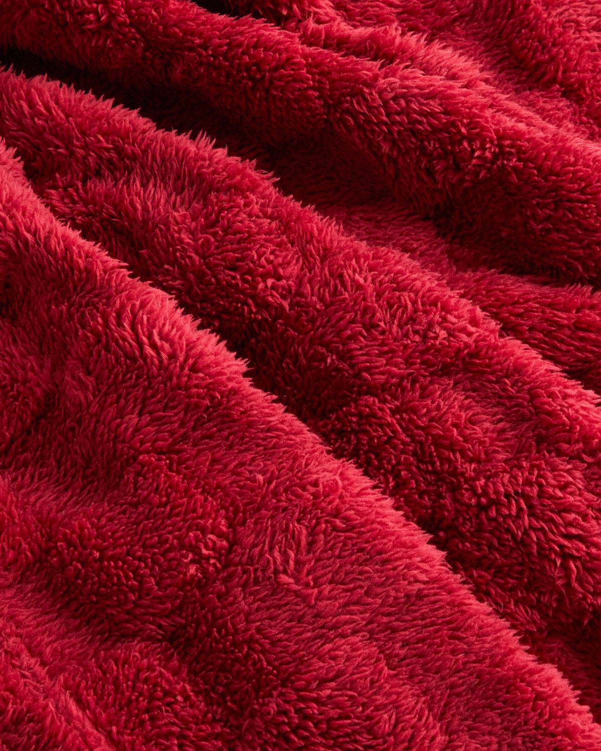 Premium Home Decor Square Knit Throw Blanket   Burgundy