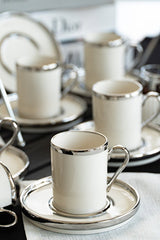 Farika Porselen Gozde Premium Platinum Gilded Turkish Coffee Set - 12 Piece - TryAladdin