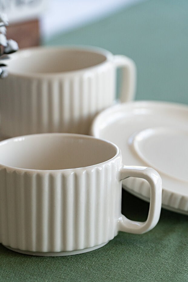 Farika Professional Saturn Porcelain Tea Cup Set - 4 Pieces - TryAladdin