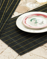 Professional Bamboo Placemat Set 4 Piece Black Tableware
