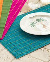 Premium Bamboo Placemat Set 4 Piece Colorful Dining