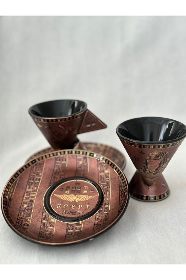 Fathy Mahmoud Egyptian Classic Ceramic Coffee Cup Set - 2 - Piece - TryAladdin