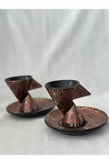 Fathy Mahmoud Egyptian Classic Ceramic Coffee Cup Set - 2 - Piece - TryAladdin