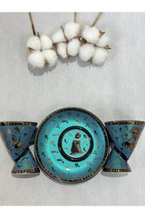 Fathy Mahmoud Premium Egyptian Cat Design Porcelain Coffee Cup Set - 2 Piece - TryAladdin