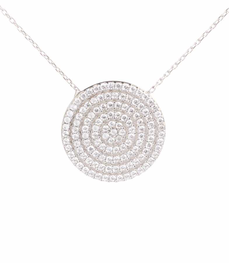 Premium 925 Sterling Silver Large Circle Necklace