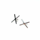 Náušnice z 925 sterlingového stříbra minimalistický tvar X – každodenní elegance