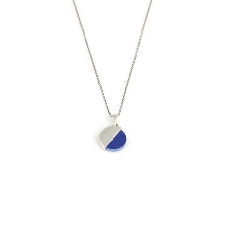 925 Sterling Silver Lapis Gemstone Pendant Necklace - Minimalist