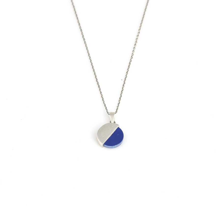 Collar con colgante de piedra lapislázuli en plata de ley 925 - Minimalista