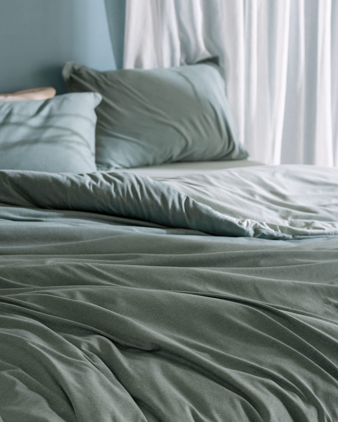 Cotton Blend Jersey Duvet Cover Set - Soft & Fitted Comfort