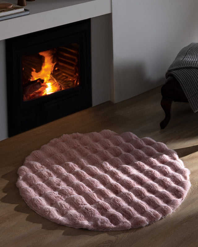 Charlot Post Blush Pink Round Accent Rug - 90 cm