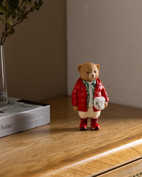 Decorative Moulin Figurine - Red Beige Home Accent Ornament