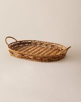 Durable Plastic Serving Tray - Natural Oval Design for Stylish Serving