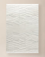 White Gray Modern Area Rug - Living Room Carpet