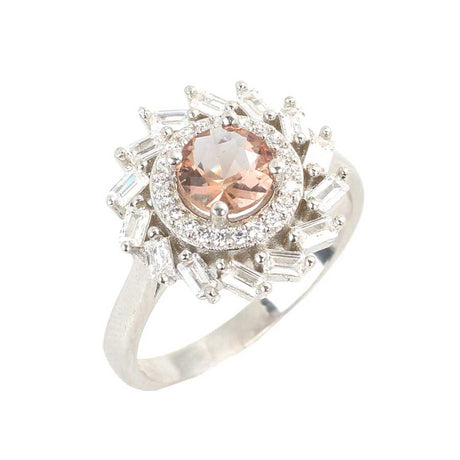 925 Sterling Silver Zultanite & Baguette Wind Rose Ring