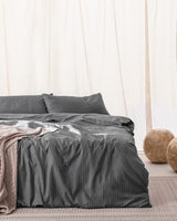 Adrien King Size 100% Cotton Striped Duvet Cover Set