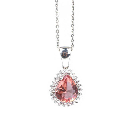 925 Sterling Silver Zultanite & Zircon Pear Drop Pendant Necklace
