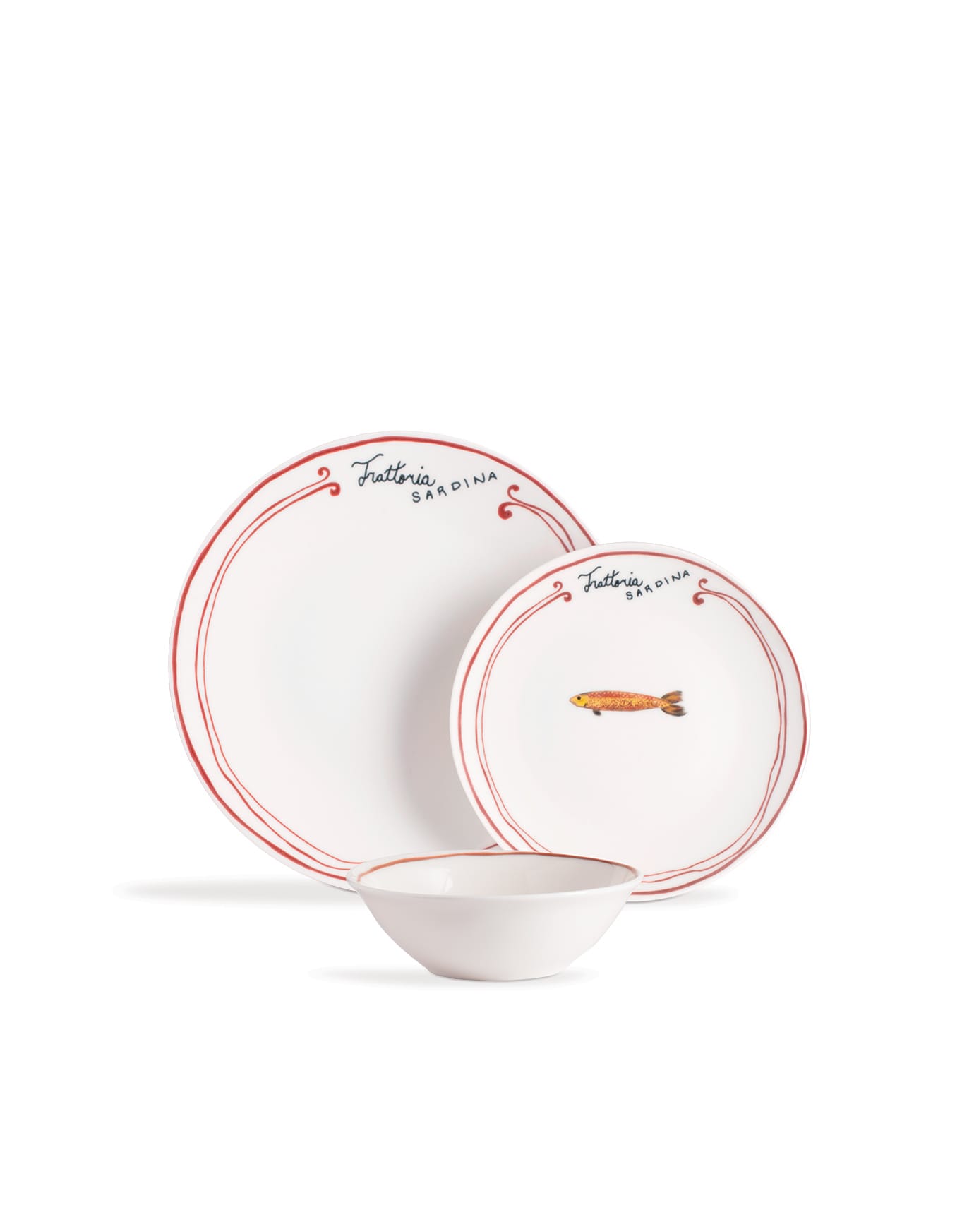 Poisson 2-Person 6-Piece Dinnerware Set, Burgundy