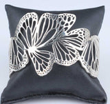 925 Sterling Silver Wide Butterfly Open Cuff Bangle Bracelet