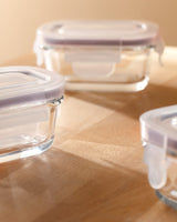 Set of 3 Mini Rectangular Food Storage Containers - 120ml Each