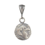925 Sterling Silver Caesar Medallion Pendant - Oxidized Finish