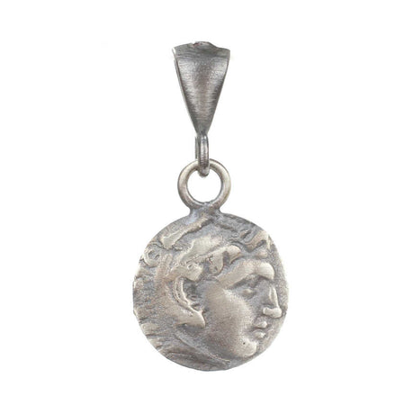 925 Sterling Silver Caesar Medallion Pendant - Oxidized Finish