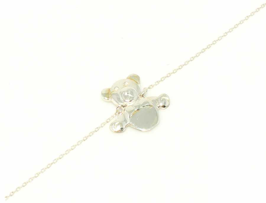 Premium Sterling Silver Bear Charm Anklet