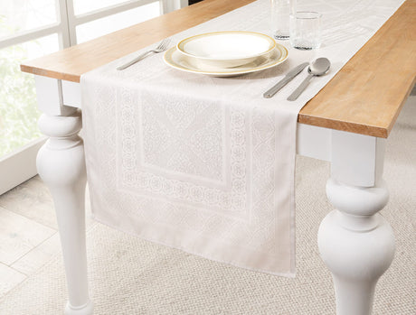 Elegant Light Gray Table Runner - Modern Home Decor Accent