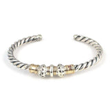 925 Sterling Silver Men's Triple-Twisted Ball Bracelet