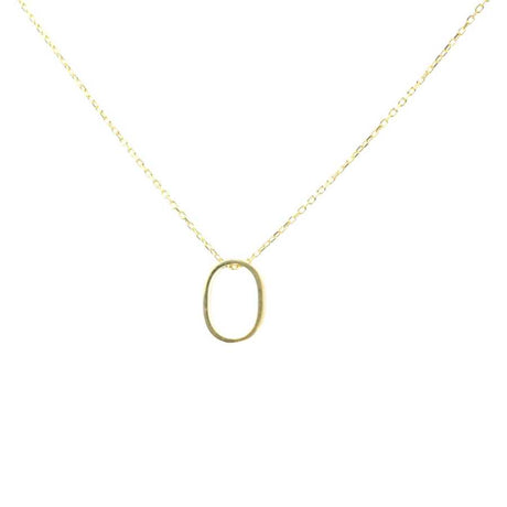 Sterling Silver 3D Letter O Necklace - Modern Alphabet Pendant