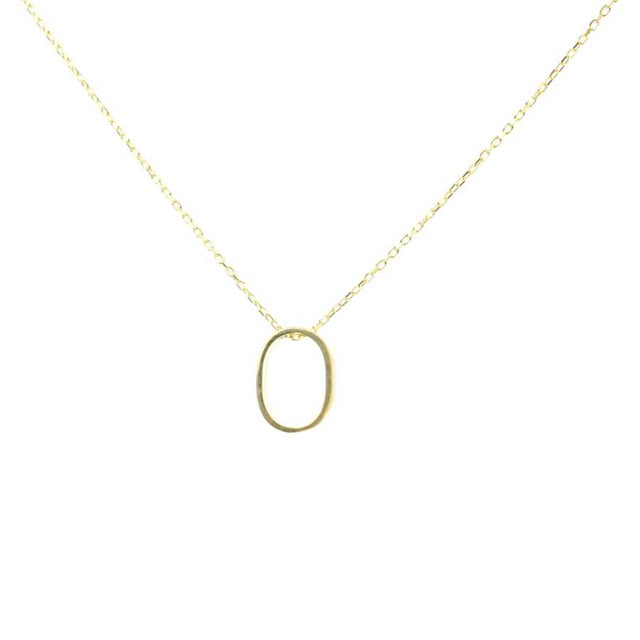 Sterling Silver 3D Letter O Necklace - Modern Alphabet Pendant