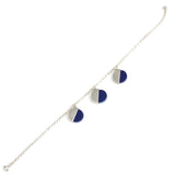 Sterling Silver Lapis Lazuli Dangle Bracelet - Elegant Gemstone