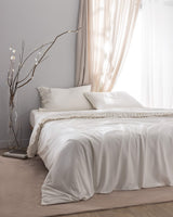 Premium 100% Cotton King Size Duvet Set - Elegant Ruffled Finish