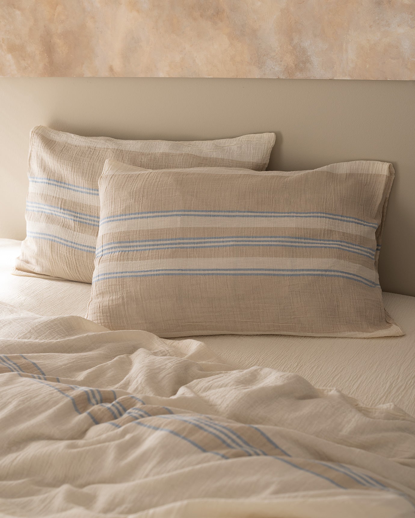 100% Cotton Muslin Double Duvet Cover Set - Yarn-Dyed, Soft & Breathable