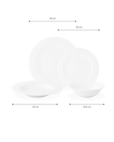 New Bone China 6-Person Dinnerware Set - Elegant White Finish