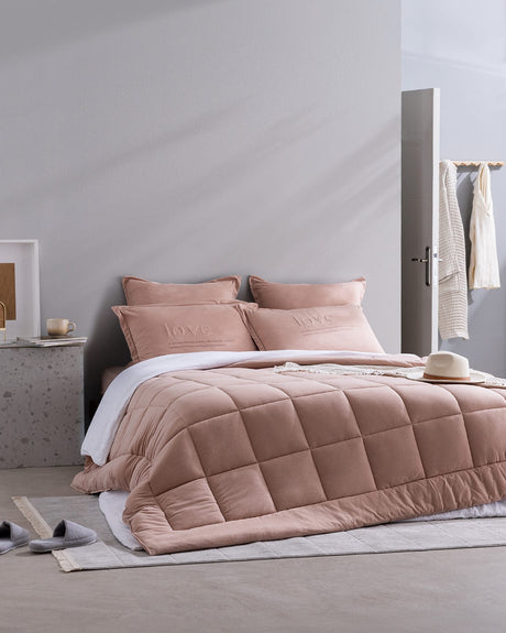 Cotton-Blend SuperSoft Double Duvet Set - Powder