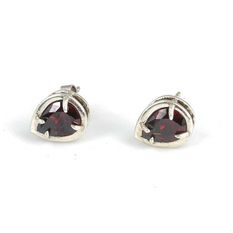 Professional Sterling Silver Garnet Drop Earrings