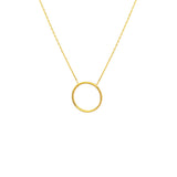 Sterling Silver Large Hoop Pendant Necklace - Modern Minimalist Style