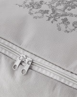 Large Collapsible Fabric Storage Bag with Floral Print - Grey, 64x41x35 cm