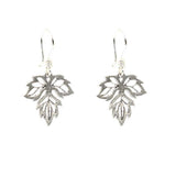 925 Sterling Silver Earrings - Plane Leaf Filigree Design