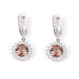 Elegant 925 Sterling Silver Zultanite Halo Stud Earrings