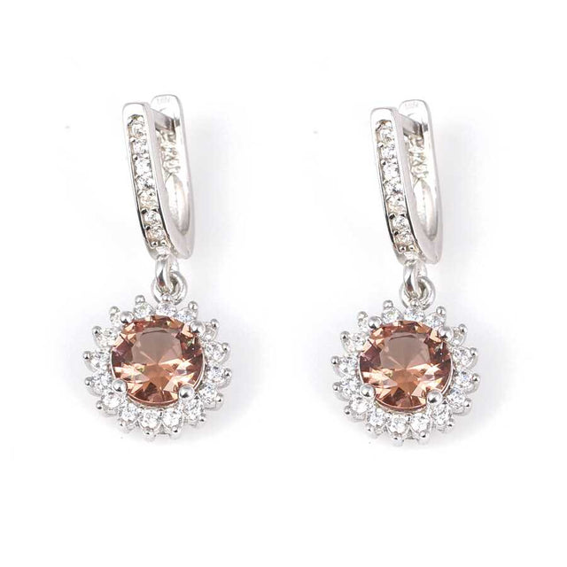 Elegant 925 Sterling Silver Zultanite Halo Stud Earrings