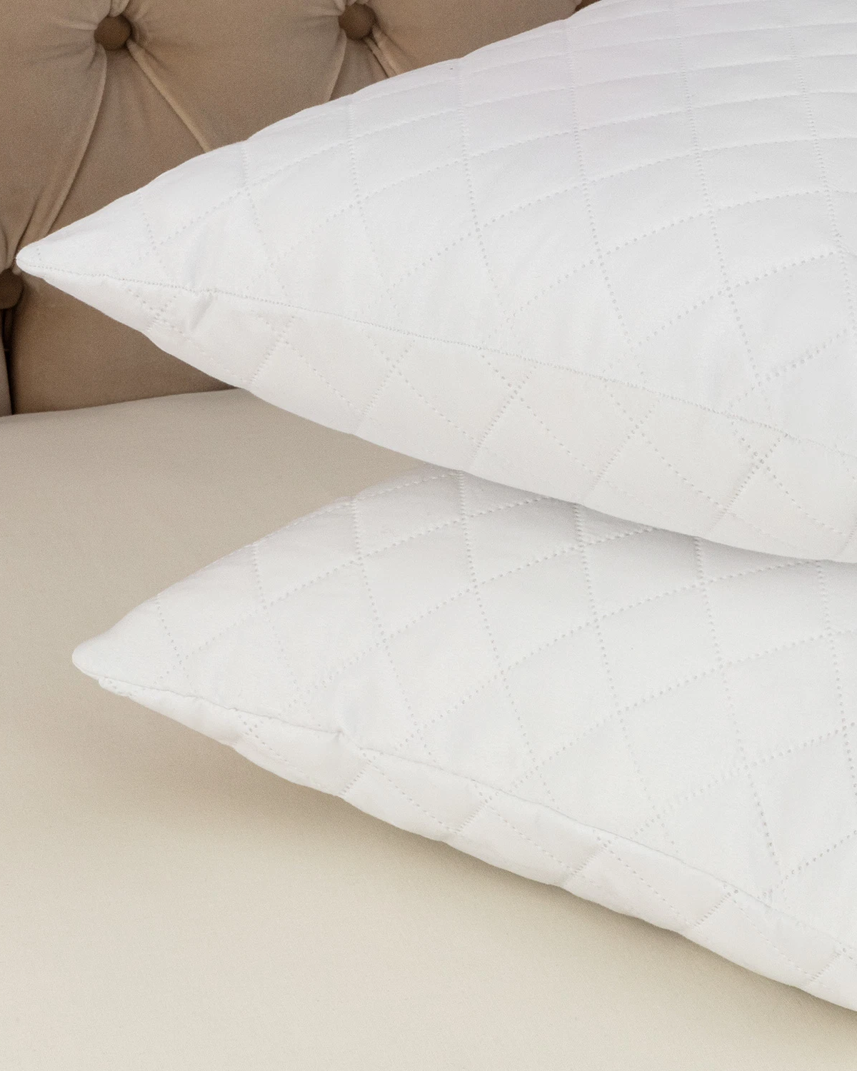 2-Pack Quilted Pillow Protectors - Soft & Breathable Pillow Covers